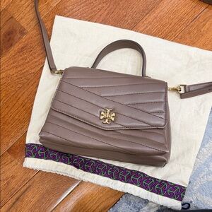 Tory Burch KIRA CHEVRON Top-Handle Satchel with Gold Hardware